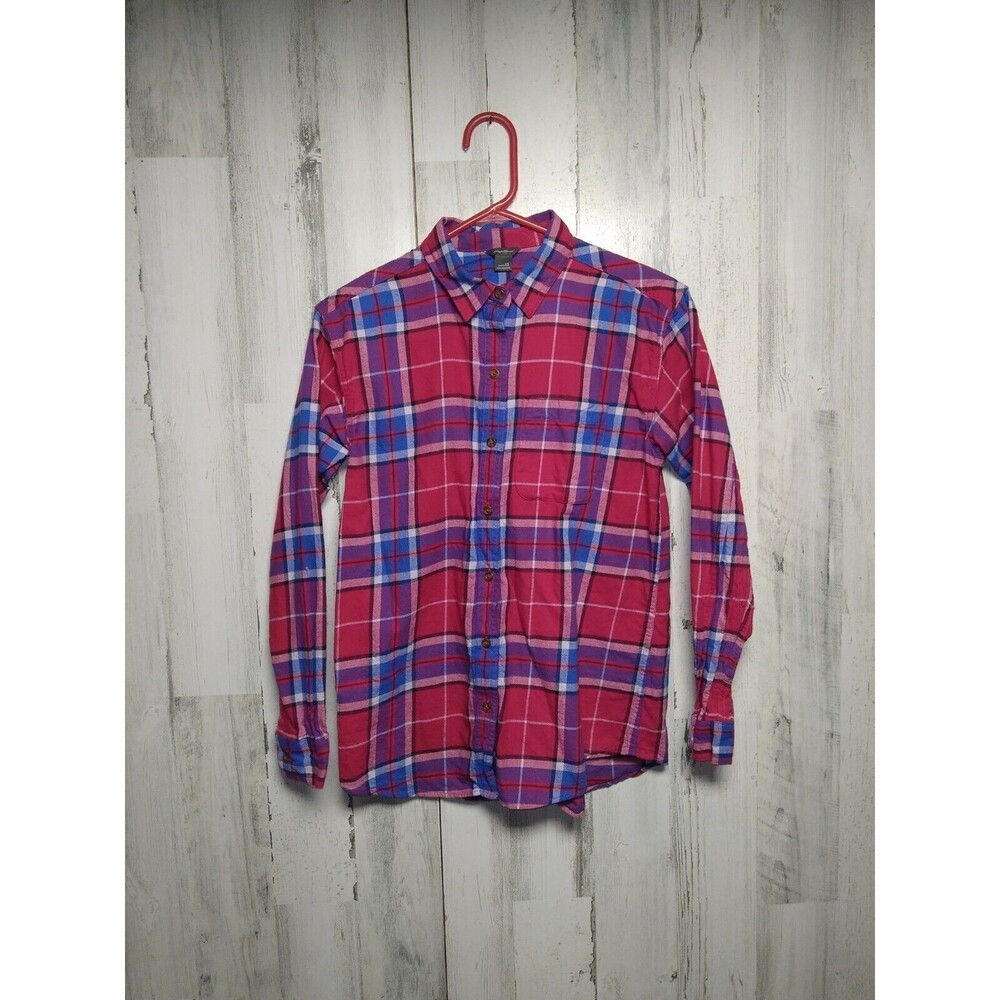 Eddie Bauer Button Up Shirt Women XS Purple Pink Lightweight Casual Long Sleeve